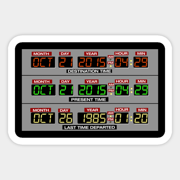 Back to the Future 2 Time Circuits 2015 Sticker by MidAtlanticJedi